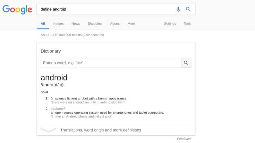  گوگل به تعریف واژه نامه تصویر 