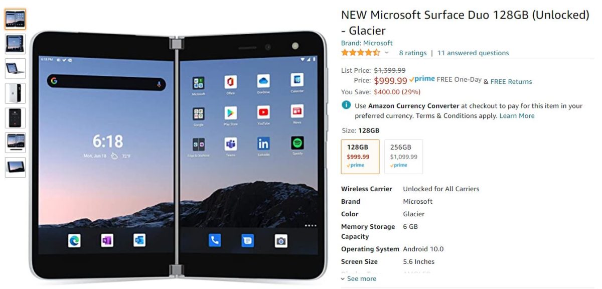  Microsoft Surface Duo معامله آمازون 