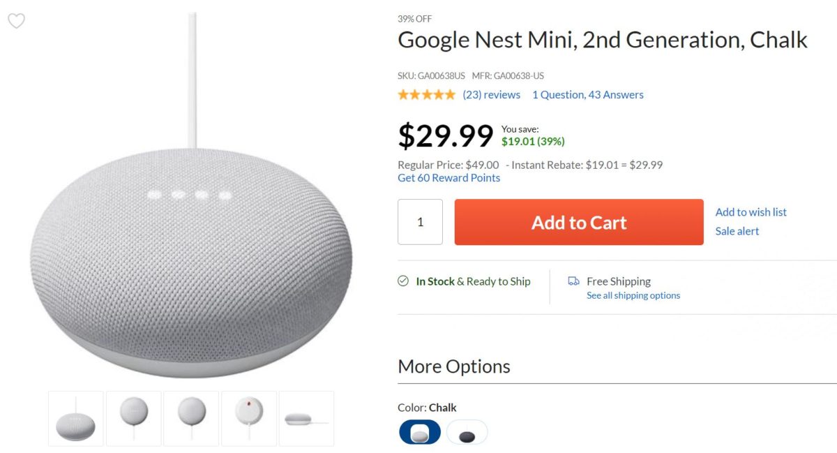  معامله Google Nest Mini Adorama 