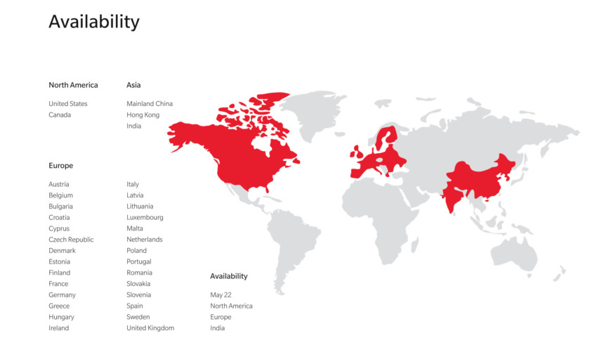  OnePlus 6 کشور دسترسی 