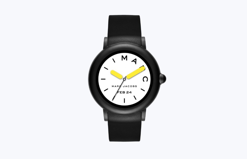  مارک جاکوبز رایلی رندر smartwatch از جلو در سیاه و سفید. 
