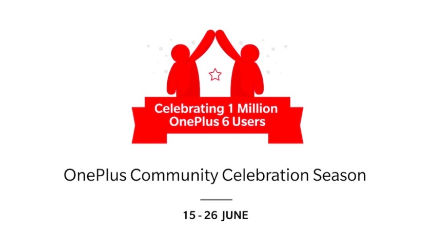  OnePlus جامعه ثبت جشن در قرمز و سفید. 